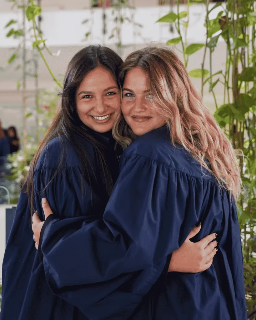 Two exchange students graduating from the Erupoean University of Rome