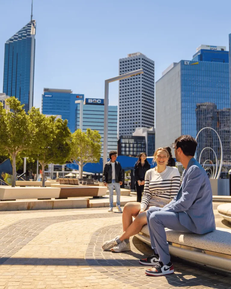 Two exchange students at Edith Cowan University in Perth, Australia