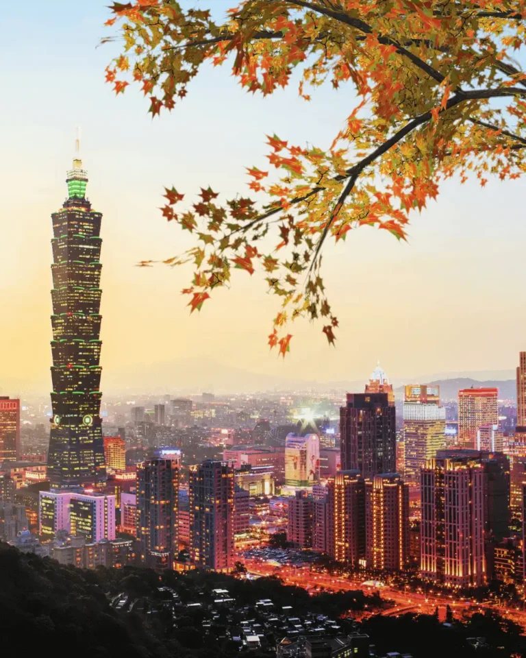 View of Taipei, Taiwan in autumn