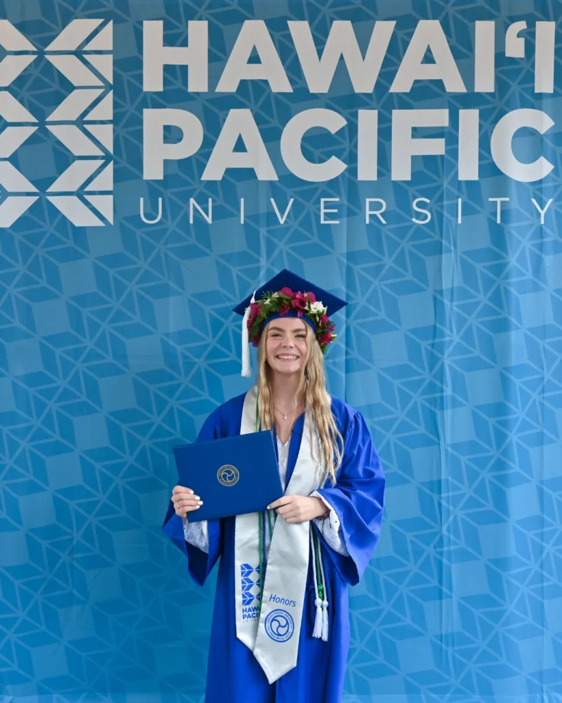 International student graduating from Hawaii Pacific University