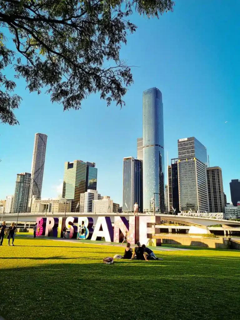 Brisbane skyline under the sun