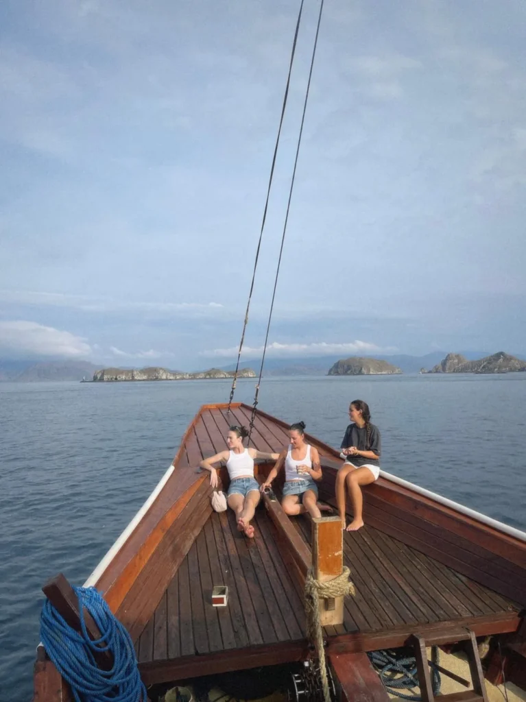 Emma, gap year student in Bali and her friends on a trip to Komodo Island