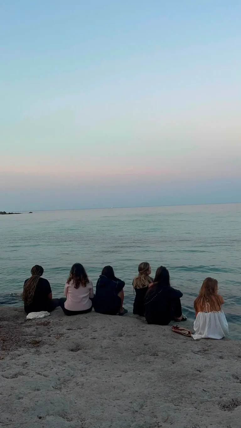Exchange students at the beach in Italy