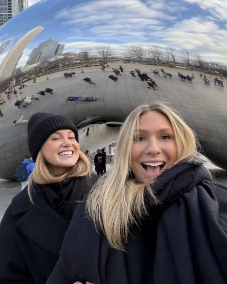 Two exchange students visiting Chicago together