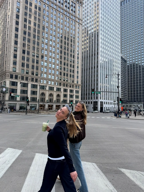 Clara, exchange student at North Park University, and her friend, exploring Chicago